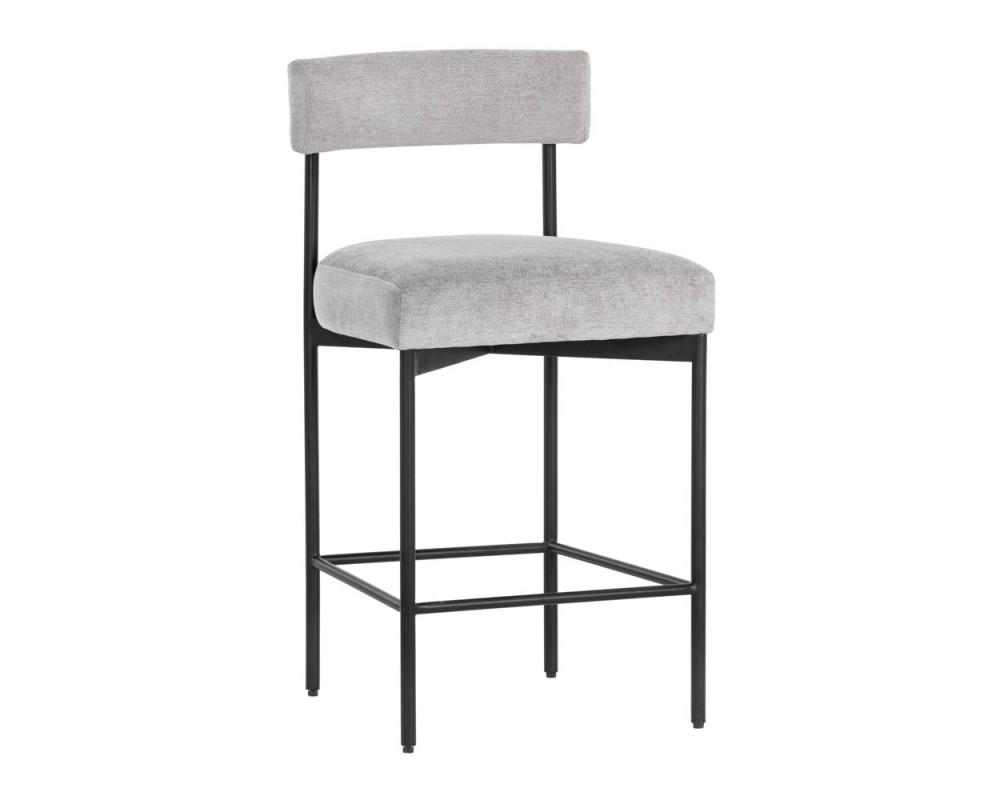 SENECA COUNTER STOOL - BLACK - POLO CLUB STONE