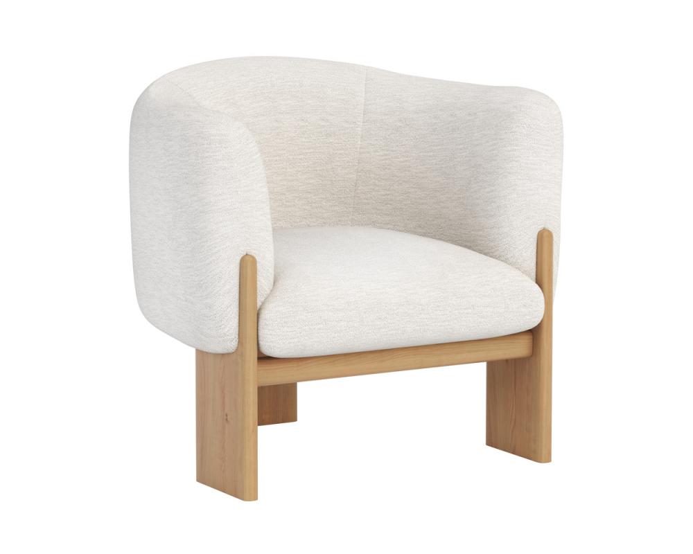 TRINE LOUNGE CHAIR - RUSTIC OAK - DOVE CREAM