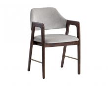 Sunpan 105210 - Milton Dining Armchair - Smoke Acacia - Polo Club Stone