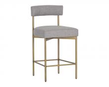 Sunpan 106061 - SENECA COUNTER STOOL - ANTIQUE BRASS - ARENA CEMENT