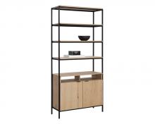 Sunpan 108794 - Ambrose Modular Bookcase - Large - Rustic Oak - Black