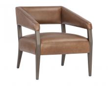 Sunpan 110532 - CARLYLE LOUNGE CHAIR - SHALIMAR TOBACCO LEATHER