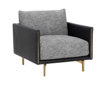 Sunpan 110997 - Ashi Armchair - Nash Zebra / Coal Black