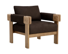 Sunpan 111825 - Carmichael Lounge Chair - Nubuck Cocoa Leather