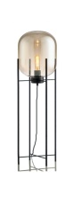 Mobital ALF-MONT-BLAC-AMBER - MONTGOLFIER    Floor Lamp Amber Glass Black Powder Coated Frame