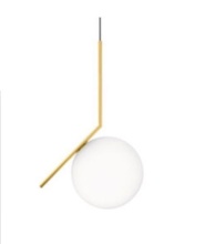 Mobital ALP-LUNA-GOPA-D12 - LUNA    Pendant Lamp 12" bulb White Glass Polished Gold Frame