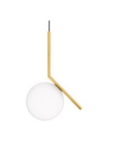 Mobital ALP-LUNA-GOPA-D8 - LUNA    Pendant Lamp 8" bulb White Glass Polished Gold Frame