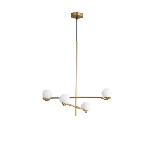 Mobital ALP-NEBU-BRAS-2ARM - NEBULA    Pendant Lamp 2 Arm White Glass Brass Powder Coated Frame