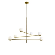 Mobital ALP-NEBU-BRAS-3ARM - NEBULA    Pendant Lamp 3 Arm White Glass Brass Powder Coated Frame