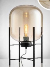 Mobital ALT-MONT-BLAC-AMBER - MONTGOLFIER    Table Lamp Amber Glass Black Powder Coated Frame