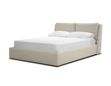 Mobital BED-CONT-STON-QUEEN - CONTINENTAL    Storage Bed Queen Stone Wheat Fabric