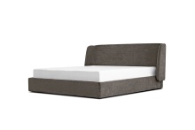 Mobital BED-FITZ-ASBR-KING - FITZ    Storage Bed King Ash Brown Ribbed Chenille Fabric