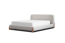 Mobital BED-MESA-OATT-QUEEN - MESA    Upholstered  Bed Queen Oat Tweed Fabric / Walnut Legs