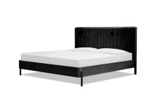 Mobital BED-NORI-BLAC-QUEEN - NORI     Bed Queen Blackened White Oak Wood/  Black Powder Coated Steel Legs