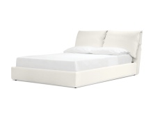Mobital BED-PLUM-CREA-KING - PLUME    Upholstered Bed King Cream Linen
