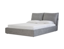 Mobital BED-PLUM-HEAT-KING - PLUME    Upholstered Bed King Heather Grey  Fabric