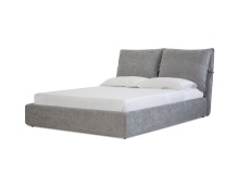 Mobital BED-PLUM-HEAT-QUEEN - PLUME    Upholstered Bed Queen Heather Grey  Fabric