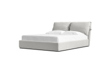 Mobital BED-PLUM-OATT-KING - PLUME    Upholstered Bed King Oat Tweed Fabric