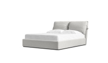 Mobital BED-PLUM-OATT-QUEEN - PLUME    Upholstered Bed Queen Oat Tweed Fabric