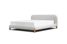 Mobital BED-RUBB-CRLA-QUEEN - RUBBLE    Upholstered Bed Queen Cream Latte Fabric / White Oak Legs