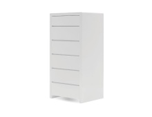 Mobital CH6-BLAN-WHIT- - BLANCHE    Chest 6-Drawer White High Gloss / Soft Closing Drawers