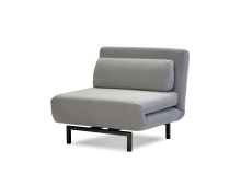 Mobital CHA-ISO1-SILV-PCBLA - ISO    Swivel  ChairBed Silver Tweed Fabric Black Powder Coated Legs