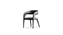 Mobital DAR-AVAL-CBSL- - AVALON    Dining Armchair Caviar Black Sauvage Leather