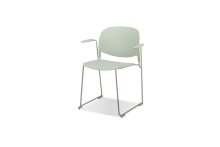Mobital DAR-PRIN-MATC-PCMA - PRINGLE    Stackable  Dining Armchair Matcha Polypropelene Matcha Powder Coated Steel Base, Indoor-O