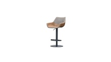 Mobital DBS-COLT-BROW-PCBLA - COLT    Hydraulic  Bar Stool Brown Leatherette Black Powder Coated Base