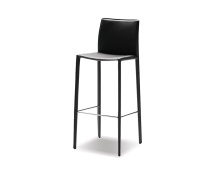 Mobital DBS-ZAKB-BLAC- - ZAK      Bar Stool Black Leather Leather  Upholstered Steel Legs
