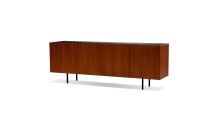 Mobital DBU-CALV-MBLA-WALNU - CALVIN    Buffet  Walnut Veneer Black Marble Top,  Black Powder Coated