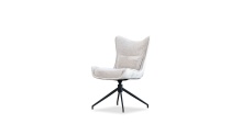 Mobital DCH-AMAL-SAND-PCBLA - AMALFI    Swivel 360   Dining Chair Sandstone Back / Mona Natural   Fabric Black Powder Coated Steel