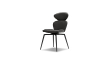 Mobital DCH-ANTL-SLGR-PCBLA - ANTLER    Swivel  Dining Chair Slate Grey Leatherette Black Powder Coated Steel Base