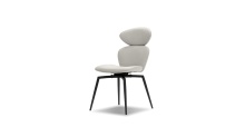 Mobital DCH-ANTL-TAUP-PCBLA - ANTLER    Swivel  Dining Chair Light Taupe Leatherette Black Powder Coated Steel Base