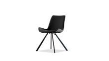 Mobital DCH-BILL-BLAC-PCBLA - BILLY      Dining Chair Pebbled Black Leatherette Black Powder Coated Steel Base