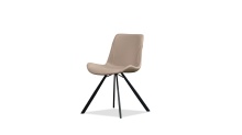 Mobital DCH-BILL-MUSH-PCBLA - BILLY      Dining Chair Pebbled Mushroom Leatherette Black Powder Coated Steel Base