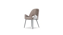 Mobital DCH-DOLC-COTA-PCBLA - DOLCE      Dining Chair  Cool Taupe  Fabric Black Powder Coated Steel Base