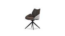 Mobital DCH-GIAN-ESPR-PCBLA - GIAN    Swivel  Armchair Espresso Ultra Suede / Brunette Fabric Black Powder Coated Steel Base