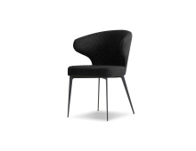 Mobital DCH-HUG9-COAL- - HUG      Dining Armchair Coal Fabric Black Powder Coated Steel Base