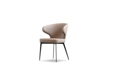 Mobital DCH-HUG9-RUBR- - HUG      Dining Armchair Russet Brown Leatherette Black Powder Coated Steel Base