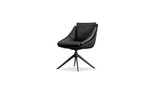Mobital DCH-HURA-CNLE-PCBLA - HURACAN    Swivel 360  Dining Chair Carbon Alcantara/ Nero Nemesis Leather Black Powder Coated Steel