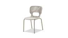 Mobital DCH-ISCH-IVOR-TAUPC - ISCHIA    Stackable  Dining Chair Ivory Rope Taupe Powder Coater, Indoor-Outdoor