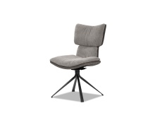 Mobital DCH-JIAC-PEWT-BLASW - JIACAMO    Swivel  Dining Chair Pewter Corduroy Black Powder Coated Steel Base