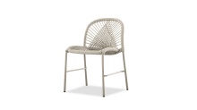 Mobital DCH-KAMA-IVOR-TAUPC - KAMARI    Stackable  Dining Chair Ivory Rope Taupe Powder Coater, Indoor-Outdoor