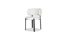 Mobital DCH-LILY-ALAH-PCBLA - LILY      Dining Chair  Alabaster Hopsack Fabric Black Powder Coated Steel Base
