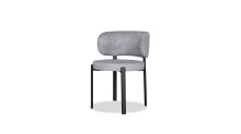 Mobital DCH-LILY-ASHT-PCBLA - LILY      Dining Chair  Ash Twill Fabric Black Powder Coated Steel Base