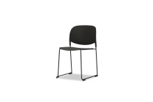 Mobital DCH-PRIN-BLAC-PCBLA - PRINGLE    Stackable  Dining Chair Black Polypropelene Black Powder Coated Steel Base, Indoor-Outdoo