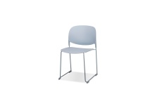 Mobital DCH-PRIN-LIBL-PCLB - PRINGLE    Stackable  Dining Chair Light Blue Polypropelene Light Blue Powder Coated Steel Base, Ind