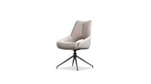 Mobital DCH-SOFI-BEIG-PCBLA - SOFIA    Swivel 360  Dining Chair Buff Beige Leatherette Pocket Coil Seat / Black Powder Coated Stee