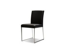 Mobital DCH-TATE-BLAC- - TATE      Dining Chair Black Leatherette Brushed Stainless steel Base